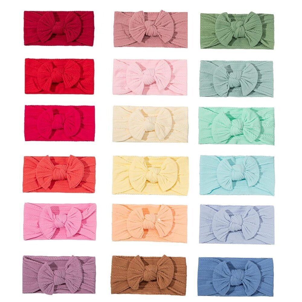 Baby Nylon Headbands 18 pcs Hair Bows Elastics Head Wraps for Infant Toddler Gir
